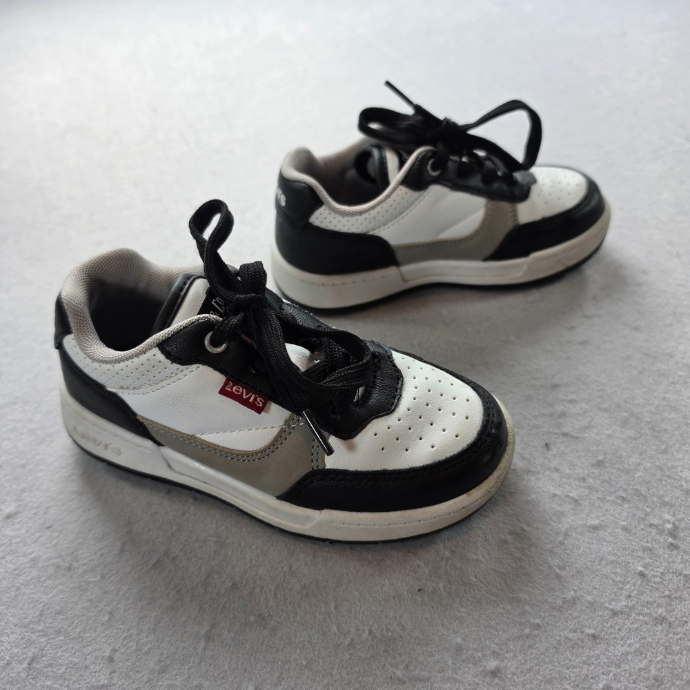 Levi's Kids Low Top Sneakers Black White Grey Size Boy Girl 10M Shoes